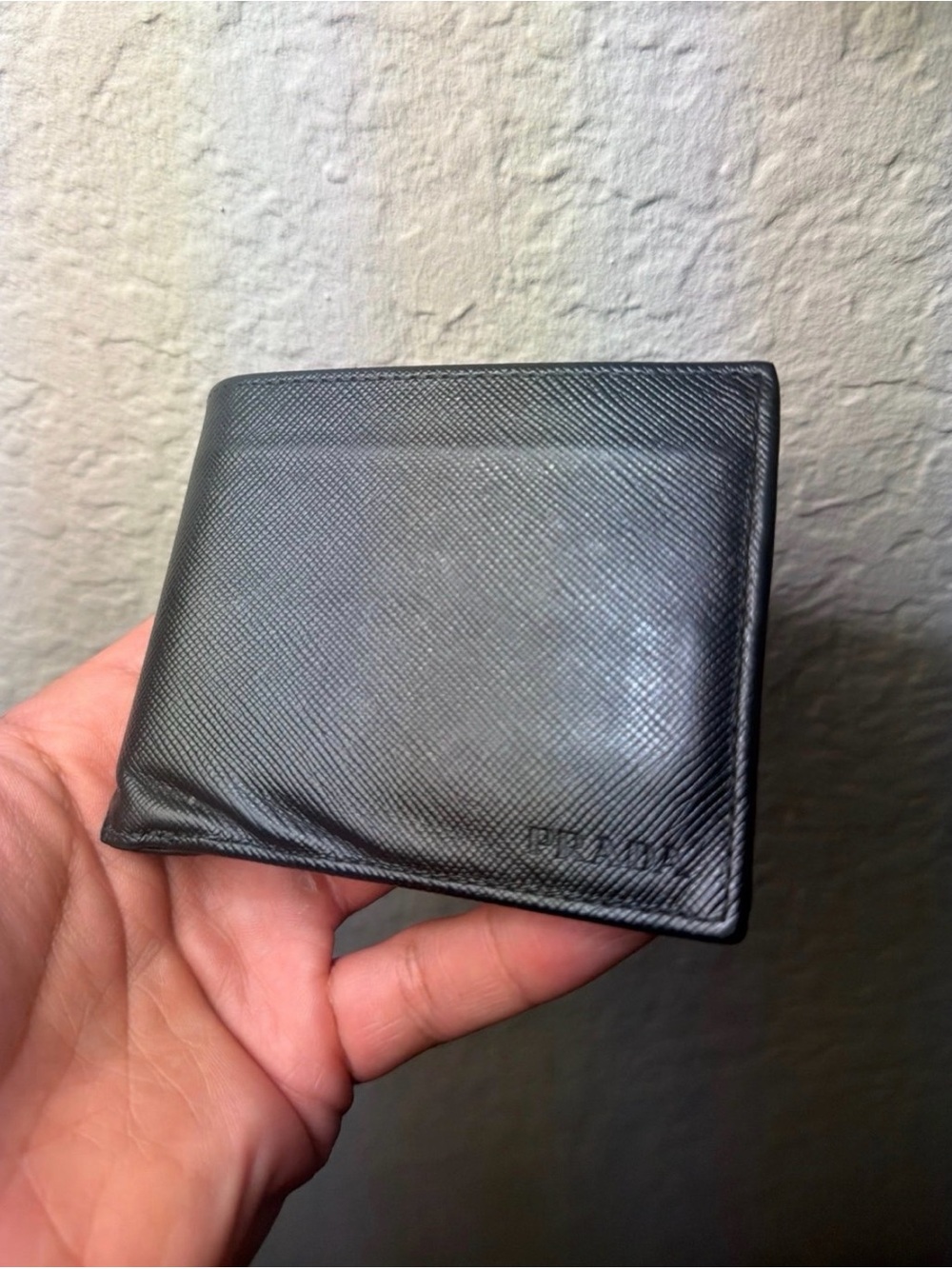 Prada Black Saffiano Leather Wallet with Subtle Logo